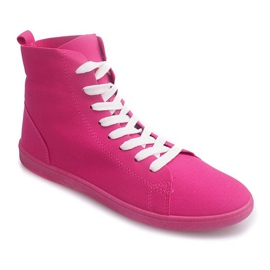 Baskets Hautes Toile 351 Rose 1