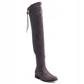 Bottines Hautes En Daim Lycra 3037 Gris 7