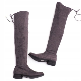 Bottines Hautes En Daim Lycra 3037 Gris 2