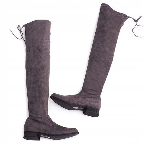 Bottines Hautes En Daim Lycra 3037 Gris 2