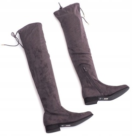 Bottines Hautes En Daim Lycra 3037 Gris 3