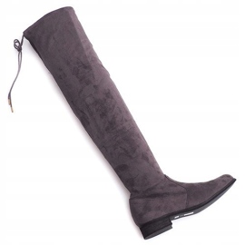 Bottines Hautes En Daim Lycra 3037 Gris 4