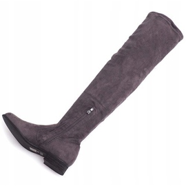 Bottines Hautes En Daim Lycra 3037 Gris 5