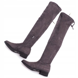Bottines Hautes En Daim Lycra 3037 Gris 6