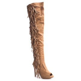 Bottines à Talons en Daim ZX-1 Beige 1