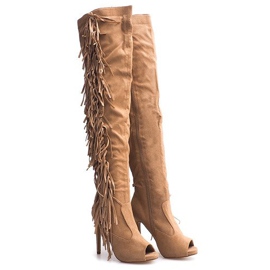 Bottines à Talons en Daim ZX-1 Beige 4