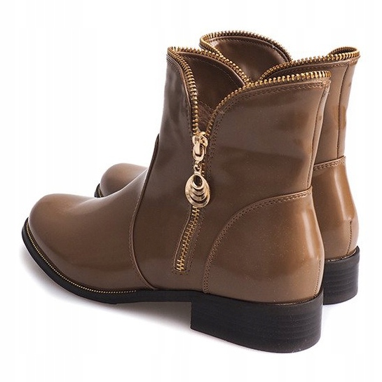 Boots laquées et chaudes QQ-47 Kaki multicolore vert 1