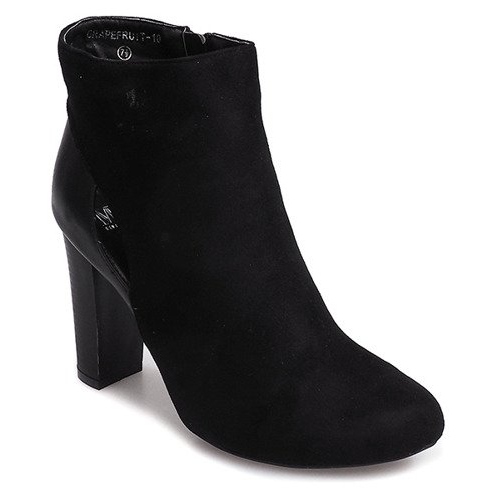 Bottines En Daim Sur Un Poteau Avec Une Fermeture À Glissière T-10 Noir 1