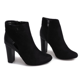 Bottines En Daim Sur Un Poteau Avec Une Fermeture À Glissière T-10 Noir le noir 2