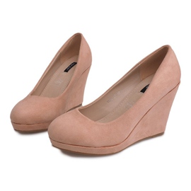 Escarpins Compensés En Daim 2054 Rose 1