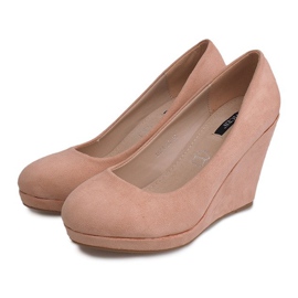 Escarpins Compensés En Daim 2054 Rose 4