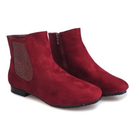 Bottines Daim Jodhpur 7-133 Bordeaux rouge 3