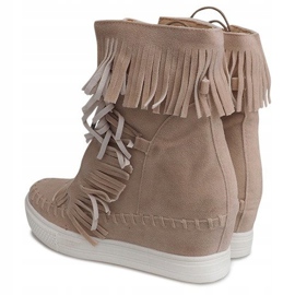 Baskets Compensées À Franges Boho 7A1453 Beige 1