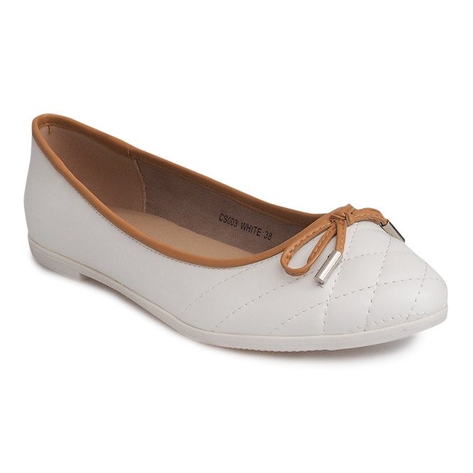 Ballerines Avec Noeud CS003 Blanc blanche 1