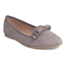 Ballerines En Daim Avec Noeud 1188-5 Gris 3