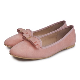 Ballerines En Daim Avec Noeud 1188-20 Rose 1