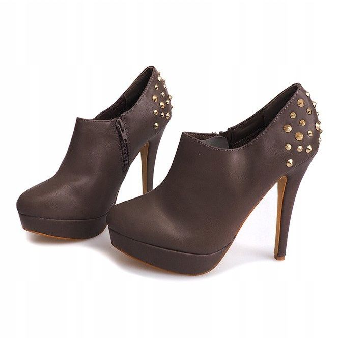 Bottines Elégantes à Talons Hauts 8860P Kaki 2