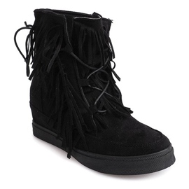 Baskets Compensées À Franges Boho 881-2 Noir le noir 2