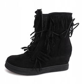 Baskets Compensées À Franges Boho 881-2 Noir le noir 1