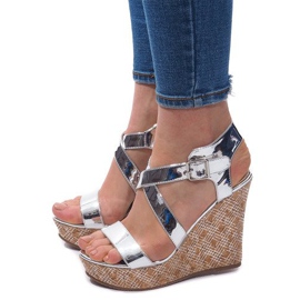 Sandales Compensées S260 Argent gris 1