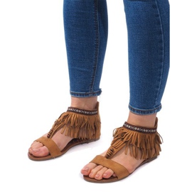 Sandales Boho 8-9 en daim camel brun 2