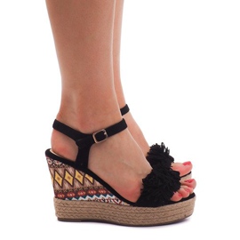 Sandales Compensées Espadrilles FY8288 Noir le noir 3