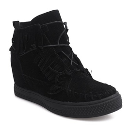 Baskets Compensées À Franges Boho F3 Noir le noir 4