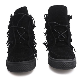 Baskets Compensées À Franges Boho F3 Noir le noir 2