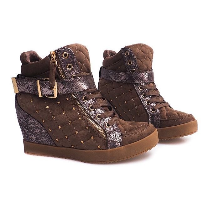 Baskets Compensées 6227-Y Kaki multicolore vert 1