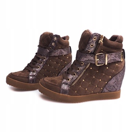 Baskets Compensées 6227-Y Kaki multicolore vert 3