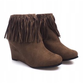 Bottines En Daim Sur Compensées Boho 6257-15 Kaki multicolore vert 3