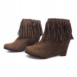 Bottines En Daim Sur Compensées Boho 6257-15 Kaki multicolore vert 1