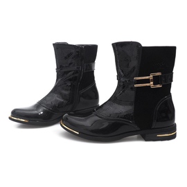 Bottines Ajourées Galoches Laquées 6759-1 Noir le noir 1