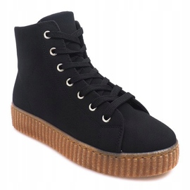Bottes Creepers sur la plate-forme noire AM-1103 le noir 2