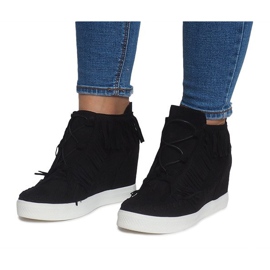 Baskets Compensées Avec Franges Boho AT-0613-1 Noir le noir 1