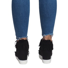 Baskets Compensées Avec Franges Boho AT-0613-1 Noir 2