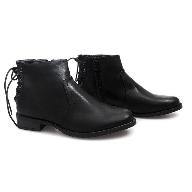 Bottines à Lacets Classiques 888-8 Noir 1