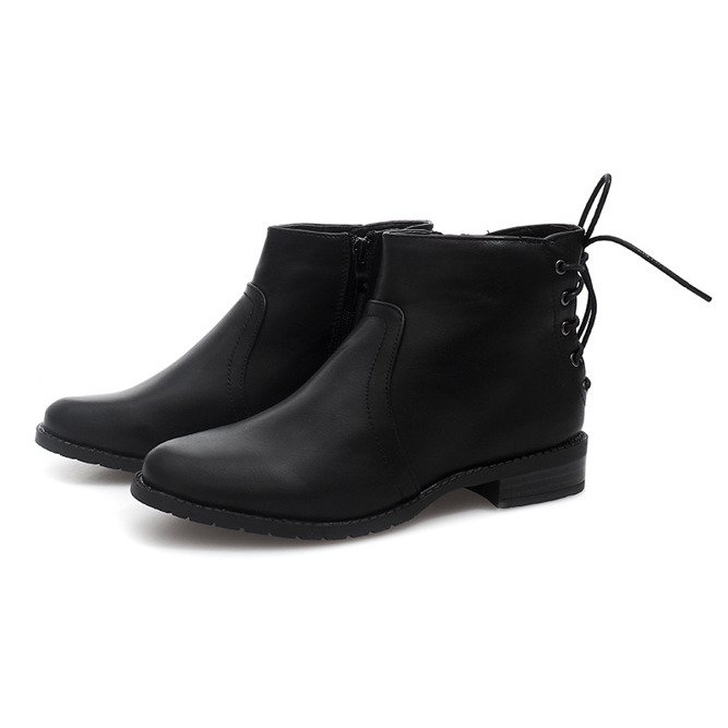 Bottines à Lacets Classiques 888-8 Noir 2