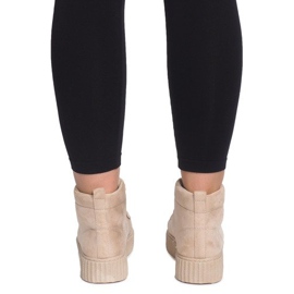 Bottes Creepers hautes sur la plate-forme beige WQ-001 1 Bottes Creepers hautes sur la plate-forme beige WQ-001 1