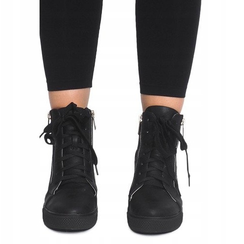 Baskets Compensées Ajourées HQ881 Noir 2