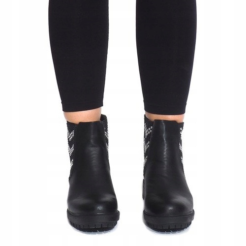 Bottines Motorisées à Clous LL98 Noir 2