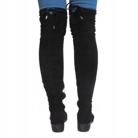 Bottes Hautes En Daim Lycra B-8 Noir le noir 3