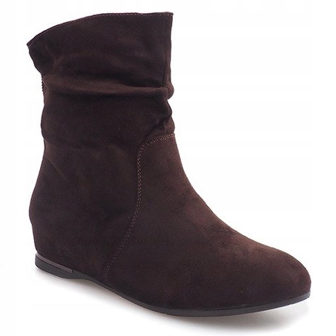 Bottes compensées en daim 619-PA Marron brun 2