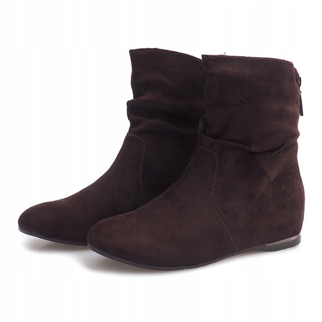 Bottes compensées en daim 619-PA Marron brun 1