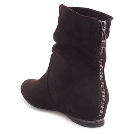 Bottes compensées en daim 619-PA Marron brun 3
