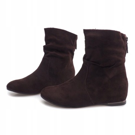 Bottes compensées en daim 619-PA Marron brun 4