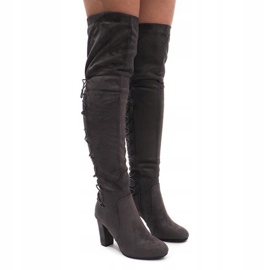 Bottes en daim sur une barre 15135-67 Gris 3