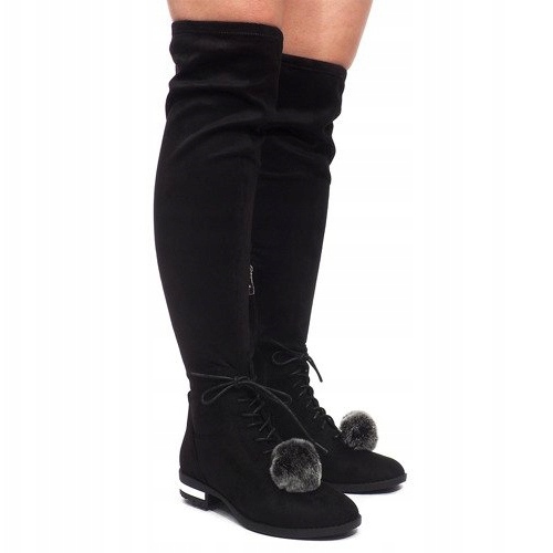 Boots Daim Pompon G-41 Noir le noir 1