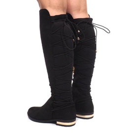 Boots Daim Pompon G-42 Noir le noir 2