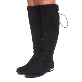 Boots Daim Pompon G-42 Noir le noir 1